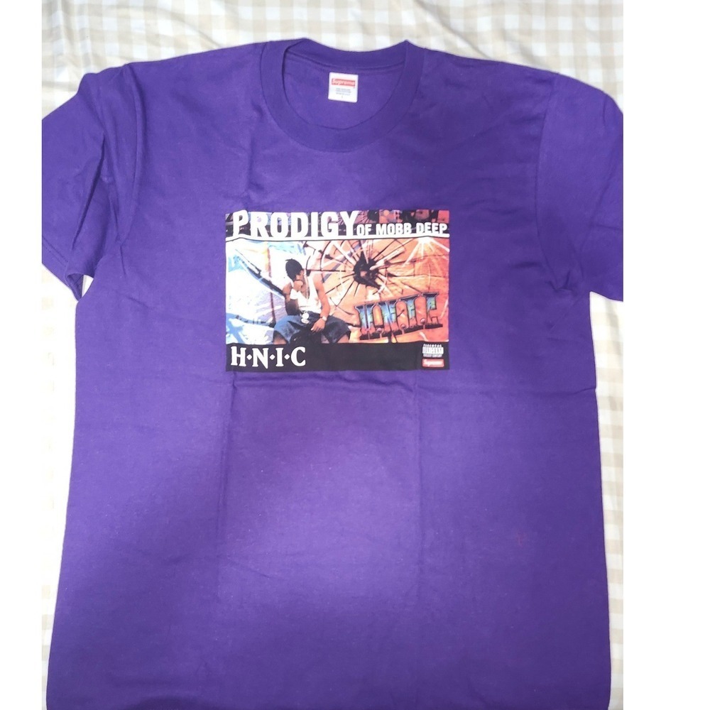 Supreme HNIC Prodigy Mobb Deep Tee Purple‎ Mens Large Rap Graphic T-Shirt
